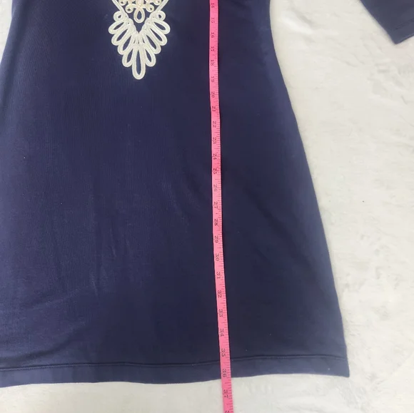 Lilly Pulitzer Fitted Dress  embroidered‎ Navy Blue Size small - Picture 7 of 8